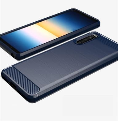 SKALO Sony Xperia 10 III Armor Carbon Stødsikker TPU-cover - Blå