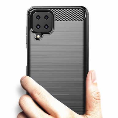 SKALO Samsung A12 Armor Carbon Stødsikker TPU-cover - Grå