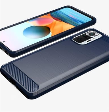 SKALO Xiaomi Redmi Note 10 Pro Armor Carbon Stødsikker TPU-cover - Sort