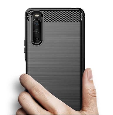 SKALO Sony Xperia 10 III Armor Carbon Stødsikker TPU-cover - Blå