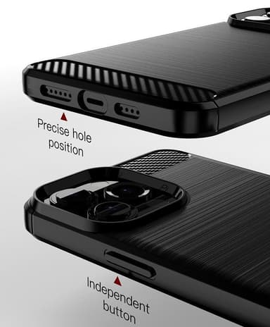 SKALO iPhone 13 Pro Max Armor Carbon Stødsikker TPU-cover - Sort