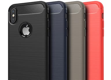 SKALO iPhone X/XS Armor Carbon Stødsikker TPU-cover - Blå