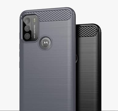 SKALO Moto G50 Armor Carbon Stødsikker TPU-cover - Rød