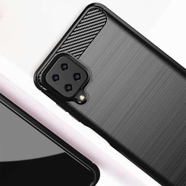 SKALO Samsung A12 Armor Carbon Stødsikker TPU-cover - Grå