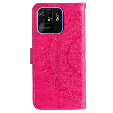SKALO Xiaomi Redmi 10C Mandala Flip Cover - Cerise