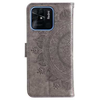 SKALO Xiaomi Redmi 10C Mandala Flip Cover - Grå