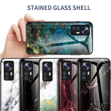 SKALO Xiaomi 12 Marmor hærdet glas TPU Cover - #2
