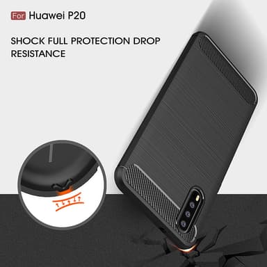 SKALO Huawei P20 Armor Carbon Stødsikker TPU-cover - Rød