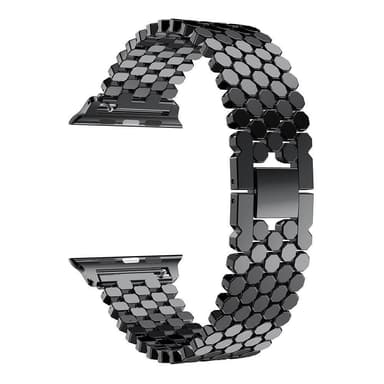 SKALO Fish Scale Armbånd i metal Apple Watch 42/44/45/49mm - Sort