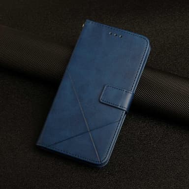 SKALO Xiaomi Redmi 10C PU læderpung med prægning - Blå