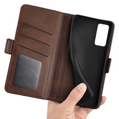 SKALO Xiaomi 12 Pro Premium Wallet Flip Cover - Brun