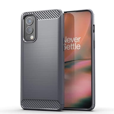 SKALO OnePlus Nord 2 Armor Carbon Stødsikker TPU-cover - Sort