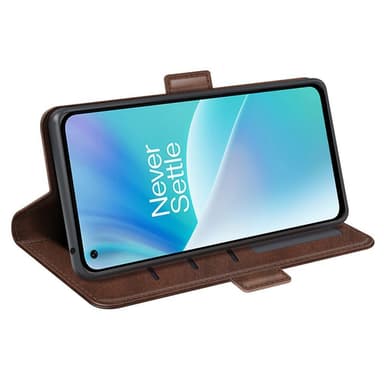SKALO OnePlus Nord 2T 5G Premium Wallet Flip Cover - Brun