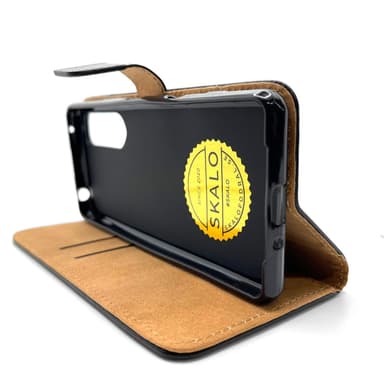 SKALO Sony Xperia 1 III Flip Cover m. Pung i Ægte Læder - Hvid