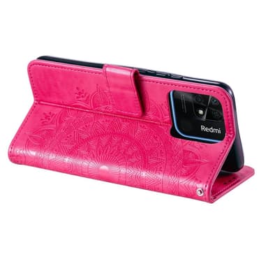 SKALO Xiaomi Redmi 10C Mandala Flip Cover - Cerise