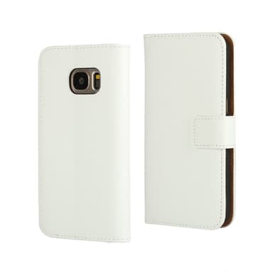 SKALO Samsung S7 Flip Cover m. Pung i Ægte Læder - Lyserød
