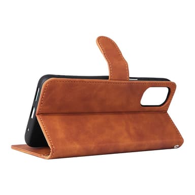 SKALO Motorola Moto G22 Matt PU-læderpungetui - Brun