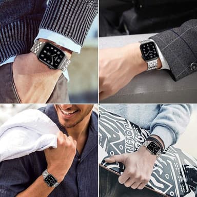 SKALO Firkantet metalarmbånd Apple Watch 38/40/41mm - Sort