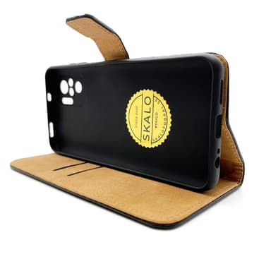 SKALO Xiaomi Redmi Note 10/10S Flip Cover m. Pung i Ægte Læder - Hvid