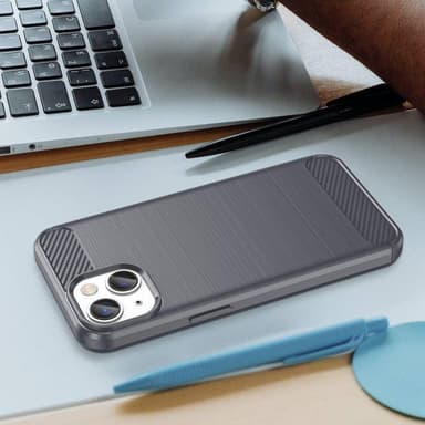 SKALO iPhone 14 Plus Armor Carbon Stødsikker TPU-cover - Grå