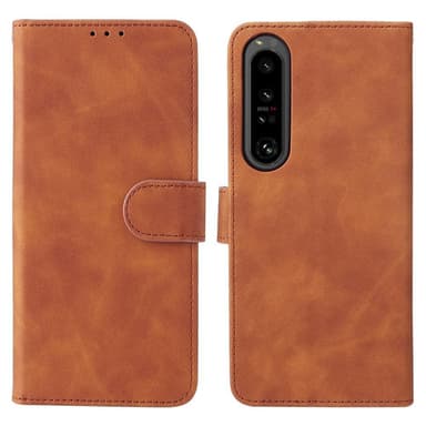 SKALO Sony Xperia 1 IV Matt PU-læderpungetui - Brun