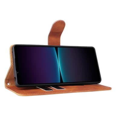 SKALO Sony Xperia 1 IV Matt PU-læderpungetui - Brun