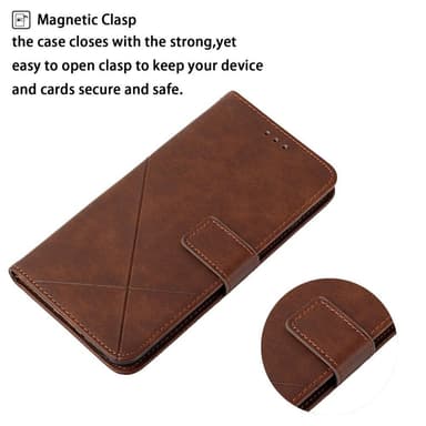 SKALO Xiaomi Redmi 10C PU læderpung med prægning - Brun