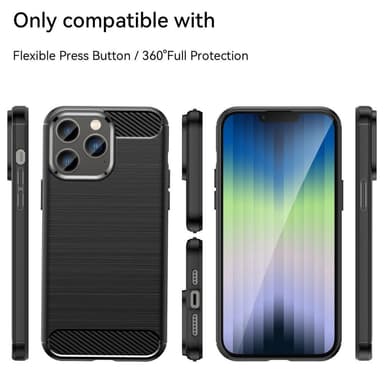 SKALO iPhone 14 Pro Armor Carbon Stødsikker TPU-cover - Sort