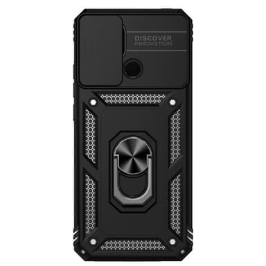 SKALO Xiaomi Redmi 10C Armor Hybrid Metal Ring Camera Slider - Sort