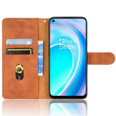 SKALO OnePlus Nord CE 2 Lite 5G Matt PU-læderpungetui - Brun