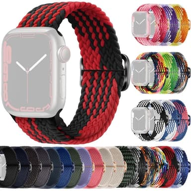SKALO Flettet Rem Apple Watch 38/40/41mm - Rød-Sort