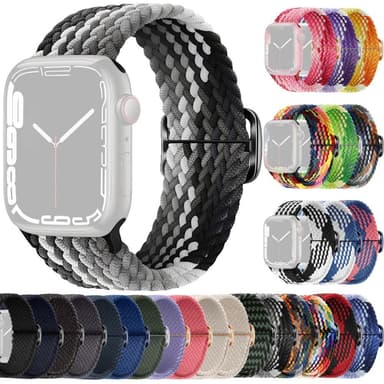 SKALO Flettet Rem Apple Watch 42/44/45/49 mm - Grå-Sort