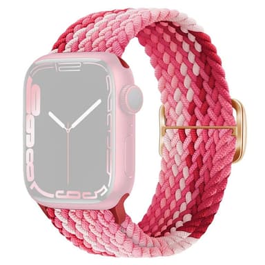 SKALO Flettet Rem Apple Watch 42/44/45/49 mm - Pink-Rød