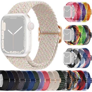 SKALO Flettet Rem Apple Watch 38/40/41mm - Hvid-Prikker