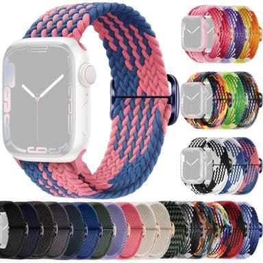 SKALO Flettet Rem Apple Watch 42/44/45/49 mm - Pink-Blå