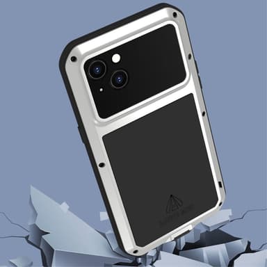iPhone 14 Plus LOVE MEI Kraftig stødsikker etui metal+silikone+hærdet glas