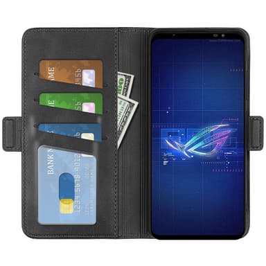 SKALO Asus ROG Phone 6/6Pro/6D/6D Ultimate 5G Premium Wallet Flip Cover - Sort