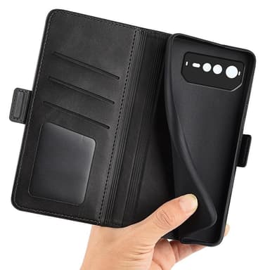 SKALO Asus ROG Phone 6/6Pro/6D/6D Ultimate 5G Premium Wallet Flip Cover - Sort