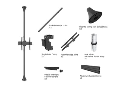 Multibrackets 3620 skærmbeslag til skiltning 165,1 cm (65") Sort