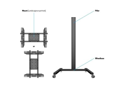 Multibrackets 0643 skærmbeslag til skiltning 160 cm (63") Sort