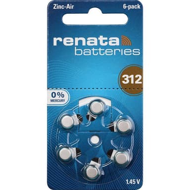 ZA 312 Knapcellebatteri Zink-luft 1.4 V 165 mAh Renata