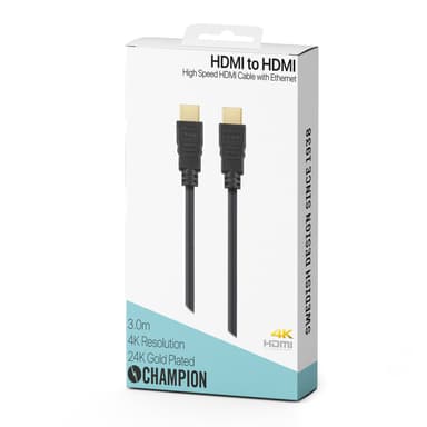 Champion HDMI-kabel Ha-Ha Sort 3.0m