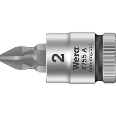Wera 8755 A 05003354001 Krydskærv Pozidriv Topnøgle-bit-indsats PZ 2 1/4 (6,3 mm)