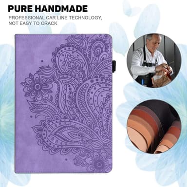 Til iPad 10.9 (2022) Tabletetui Cover Blomsterprægning - Lilla