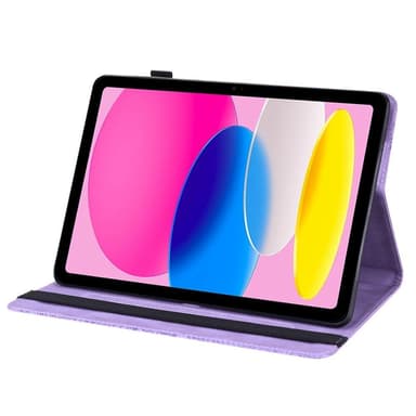 Til iPad 10.9 (2022) Tabletetui Cover Blomsterprægning - Lilla