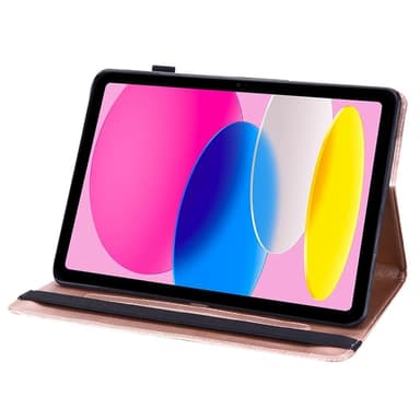 Til iPad 10.9 (2022) Tabletetui Cover Blomsterprægning - Rose Gold