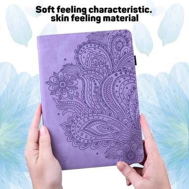 Til iPad 10.9 (2022) Tabletetui Cover Blomsterprægning - Lilla