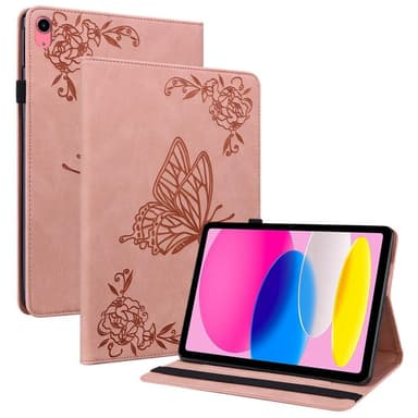Til iPad 10.9 (2022) Tabletetui Cover Buterfly Imprinting - Lyserød