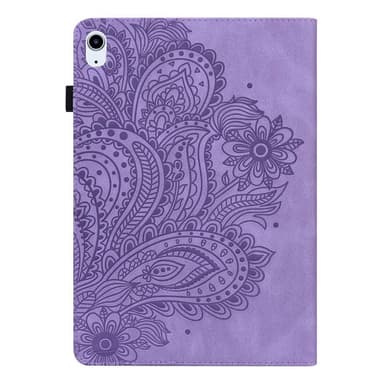 Til iPad 10.9 (2022) Tabletetui Cover Blomsterprægning - Lilla