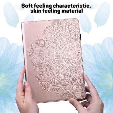Til iPad 10.9 (2022) Tabletetui Cover Blomsterprægning - Rose Gold